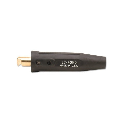 Lenco LC-40HD cable connector double oval thru-point screw black rubber housing brass contact pin cable connector