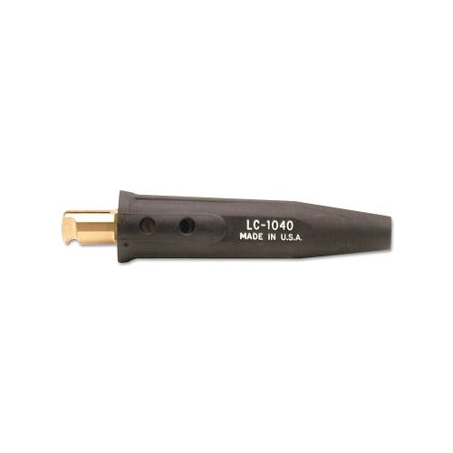 Lenco LC-1040 whip cable connector male 1/0 cable cap black rubber body brass tip welding connector