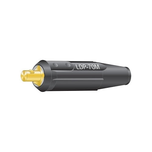Lenco LDP-70M DINSE type machine plug black housing single oval-point screw 1/0 to 2/0 cable cap welding connector