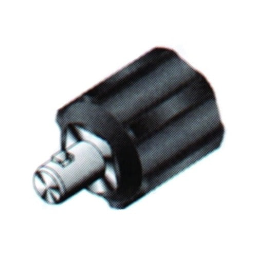 Lenco International DINSE type machine plug adapter, male connection, black knurled housing with brass pin