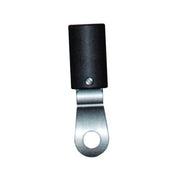 Lenco connector terminal 45-degree angle 17/32 in stud hole, black insulated barrel with silver lug plate, welding connector