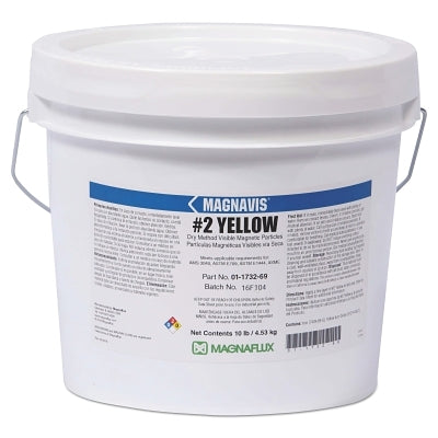 Magnavis Dry Method Non-Fluorescent Magnetic Powder, 45 lb, Pail, Yellow