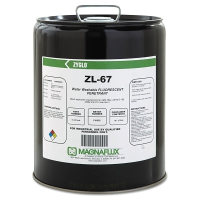 Zyglo ZL-67 Water Washable Fluorescent Penetrant, 5 gal, Pail
