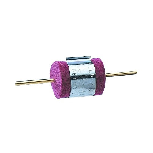 Weld-Aid Lube-Matic Kleener Pad, red felt pads on metal clip holder threaded onto MIG wire, 6-pack