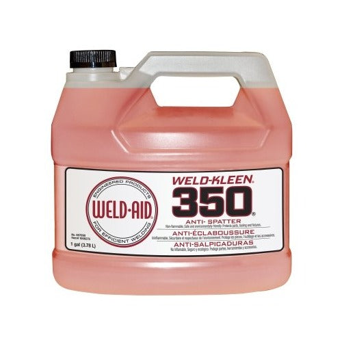 Weld-Aid Weld-Kleen 350 anti-spatter 1 gal plastic bottle red liquid non-flammable welding anti-spatter solution