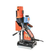 Walter 39D251 Icecut 250P orange and black magnetic drilling unit with blue coolant bottle and cutter