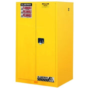 Yellow Safety Cabinets for Flammables, Manual-Closing Cabinet, 60 Gallon