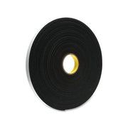 3M Vinyl Foam Tape 4508 1 in x 36 yds black foam roll with yellow core, double-sided foam tape