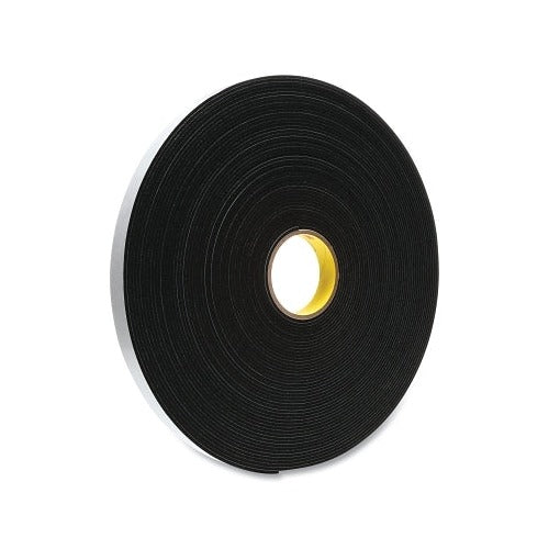 3M Vinyl Foam Tape 4508 1 in x 36 yds black foam roll with yellow core, double-sided foam tape