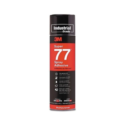 3M Super 77 multipurpose spray adhesive, 16.75 oz aerosol can, industrial grade clear adhesive spray