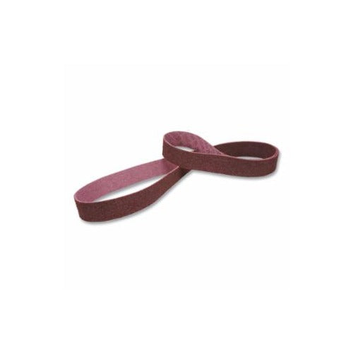 3M surface conditioning belt 1/4 in x 18 in medium grit maroon non-woven abrasive loop sanding belt