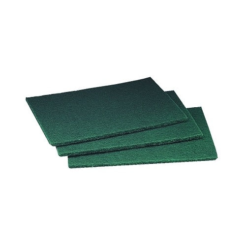 General Purpose Scouring Pad, 6 in W x 9 in L, Synthetic Fiber, Dark Green