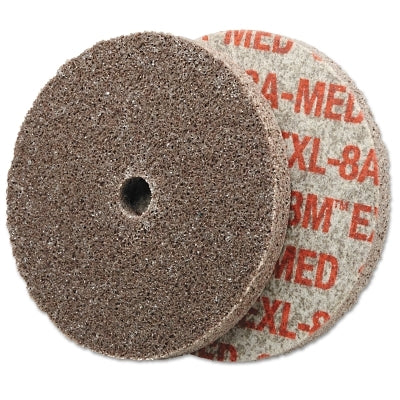 EXL Unitized Deburring Wheel, 3/8 in Arbor Hole, 3 in dia x 1/4 in W, 2A Medium, Aluminum Oxide