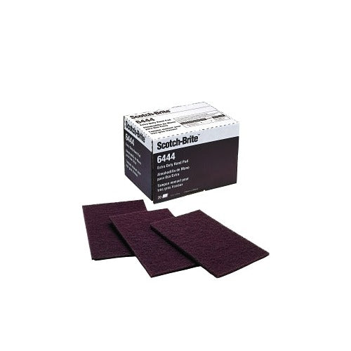 Scotch-Brite 6444 hand pad fine aluminum oxide brown 20-pack box with three loose pads abrasive hand pad