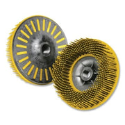 Bristle Disc, 4-1/2 in x 5/8 in-11, 80 Grit, Ceramic, 12000 rpm, Yellow