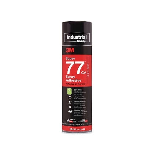 3M Super 77 Multi-Purpose Spray Adhesive 18 oz aerosol can, red and black Industrial Grade label, spray adhesive