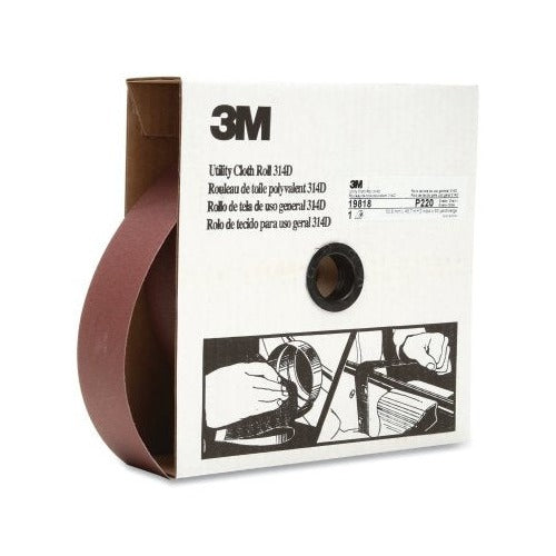 3M Utility Cloth Roll 314D P120 grit 2 in x 50 yd aluminum oxide abrasive cloth roll in dispensing box