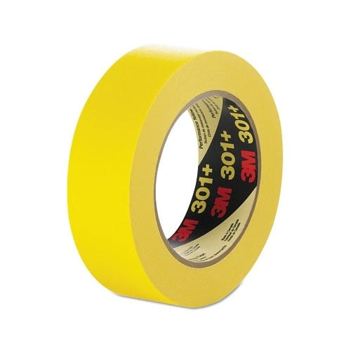 3M Performance Yellow Masking Tape 301+ 48mm x 55m yellow roll with black 301+ label, masking tape