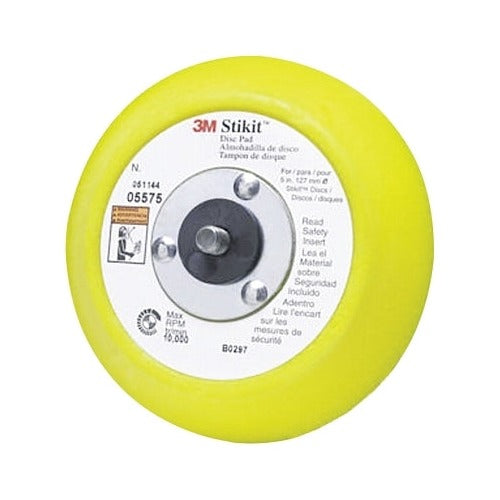 3M Stikit 05575 disc pad, 5 in x 5/16 in, yellow foam backup pad, coated disc abrasive accessory