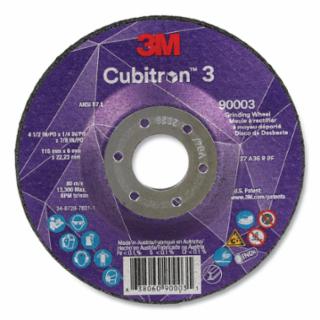 90003  Cubitron 3 Grinding wheel 4 1/2 IN/PO x 1/4IN/PO x 7/8IN/PO 80m/s 13,300 Max RPM tr/min