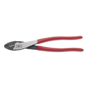 Crimper/Cutter, 9-3/4 in L, 10 AWG to 22 AWG Insulated/Non-Insulated Terminals, Red Plastic-Dipped Handle