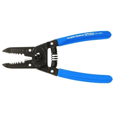 Wire Stripper-Cutter, 6-1/8 in L, 10 AWG to 22 AWG, Blue Handle