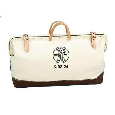 No. 8 Canvas Tool Bag, 1 Interior Pocket, 6 in W x 15 in H x 20 in L, Natural/Brown