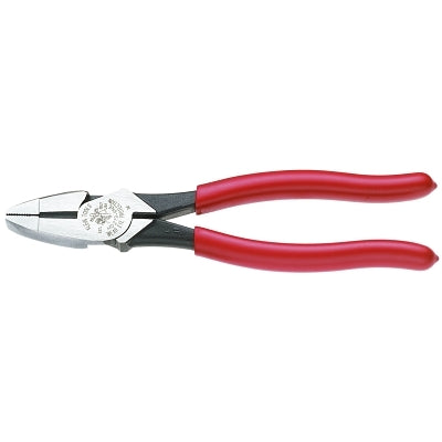 Lineman's High-Leverage Pliers, 9.34 in OAL, 0.797 in Cross-Cut Cutting Length, Heavy Plastic-Dipped Handles