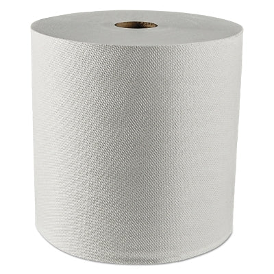 Hard Roll Paper Towel, White, 8 in W x 425 ft L, 1-Ply, 12 RL/CA