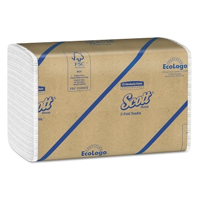 C-Fold Paper Towel, White, 10.125 in W x 13.15 in L, 200 Sheets/PK, 12 PK/CA
