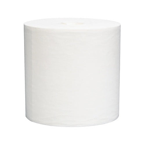 WypAll L40 white shop towel roll 13.4x12.4 in 750 sheets 1-ply, large center-pull roll, industrial wiping towel roll