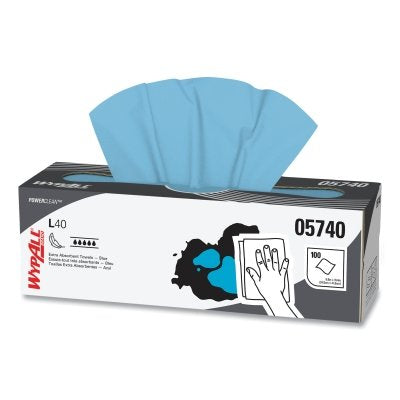 L40 Towel, Blue, 16.4 in W x 9.8 in L, Pop-Up Box, 1 Ply, 100 Sheets/BX, 900 Sheets Total