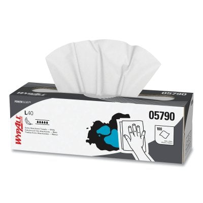 L40 Towel, White, 16.4 in W x 9.8 in L, Pop-Up Box, 1 Ply, 100 Sheets/BX, 900 Sheets Total