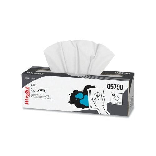 L40 Towel, White, 16.4 in W x 9.8 in L, Pop-Up Box, 1 Ply, 100 Sheets/BX, 900 Sheets Total