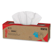 WypAll* L30 Wipers, White, 9.8 in W x 16.4 in L, Pop-Up Box, 120 Sheets per Box/6 Box per Case