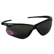 V60 Nemesis Rx Readers Prescription Safety Glasses, Smoke, Polycarbonate Scratch-Resistant Lens, Black Frame/Temples, +2.5