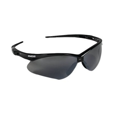 V30 Nemesis Safety Glasses, Smoke Mirror, Polycarbonate Lens, Mirror, Black Frame/Temples, Nylon
