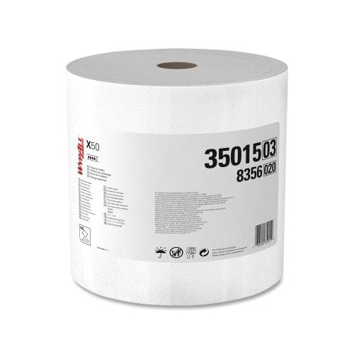 WypAll X50 cleaning cloth white jumbo roll 9.8 in x 12.2 in 1100 sheets per roll industrial cleaning cloth