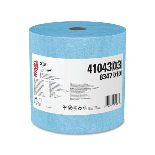 WypAll X80 heavy-duty cloth 475-sheet blue jumbo roll 12.2 x 12.4 in perforated wiper roll on cardboard core