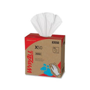 WypAll X50 cleaning cloth white pop-up box 176 sheets 8.34x12.5 in disposable cleaning cloth