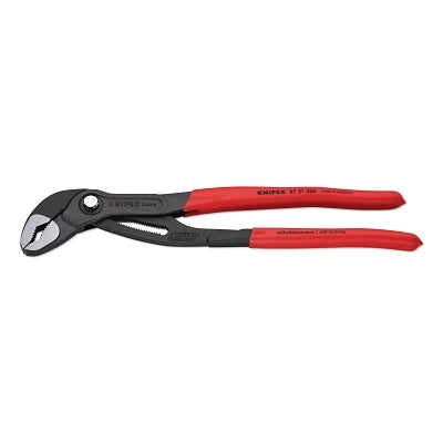 Cobra Water Pump Pliers, 12 in OAL, V-Jaws, 30 Adjustments, Serrated