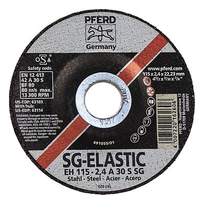 Type 27 Premium Performance SG Depressed Center Cut-Off Wheel, 4-1/2 in dia, 3/32 in Thick, 7/8 in Arbor, 46 Grit