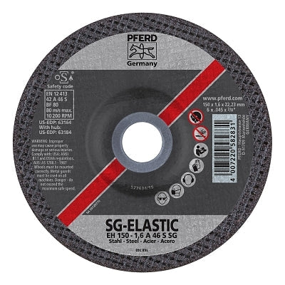 SGP-INOX Depressed Center SGP Cut-Off Wheel, 6 in dia, 0.045 in Thick, 7/8 in Arbor, 46 Grit