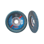 Pferd Polifan Z SGP-Curve Steelox flap disc 4-1/2 in 7/8 in arbor 40 grit zirconia 13300 rpm curved profile flap disc