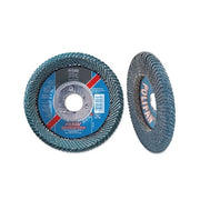 Pferd Polifan SGP Zirkon Curve flap disc 4-1/2 in 40 grit radial type PFR 13300 RPM blue zirconia abrasive flap disc