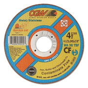 Quickie Cut Contaminate Free Cut-Off Wheel, 4-1/2 in Dia, 0.045 in Thick, 7/8 in Arbor, 36 Grit Alum. Oxide