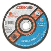 Quickie Cut Type 1 Extra Thin Cut-Off Wheel, 6 in dia, 0.040 in Thick, 7/8 in Arbor, 60 Grit