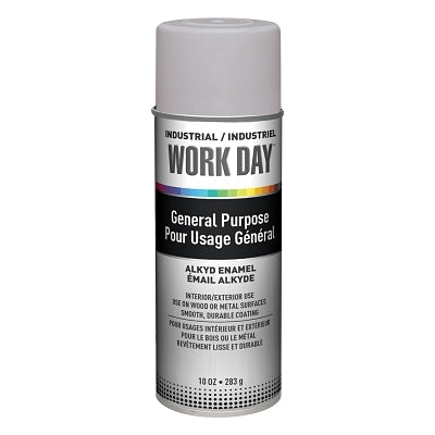 Industrial Work Day Enamel Paint, 10 oz, Aerosol Can, Gray Primer
