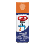 OSHA Safety Color Spray Paint, 12 oz Fill, Aerosol Can, Safety Orange, Gloss