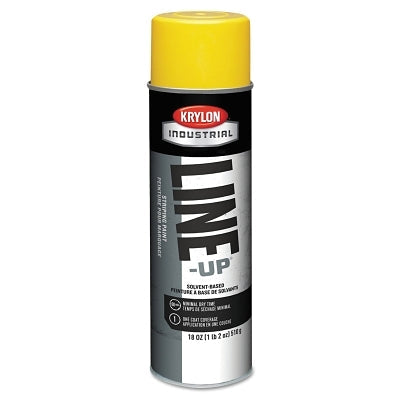 Line-Up Pavement Striping Paint, 18 oz, Aerosol Can, Highway Yellow, Flat